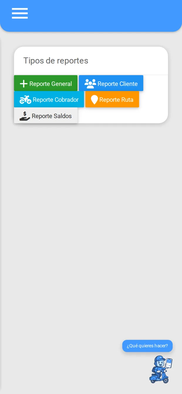 Pantalla Reportes de PagAppDiario