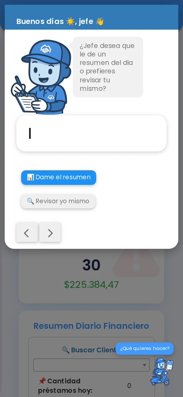 Pagy saluda al dueño y ofrece el resumen del día
