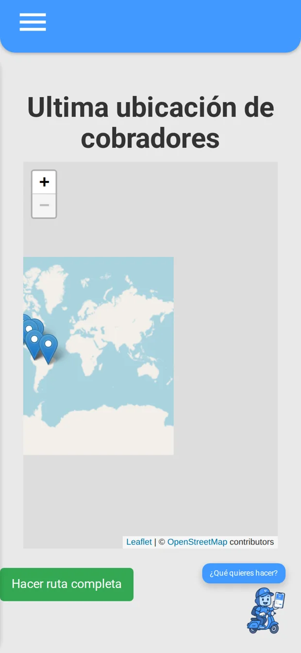 Pantalla Ubicación de cobradores de PagAppDiario